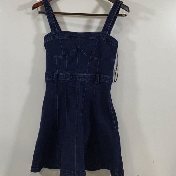 NEW!! Woman’s Free People Denim Pleated Dress Size S/P - Picture 1 of 7